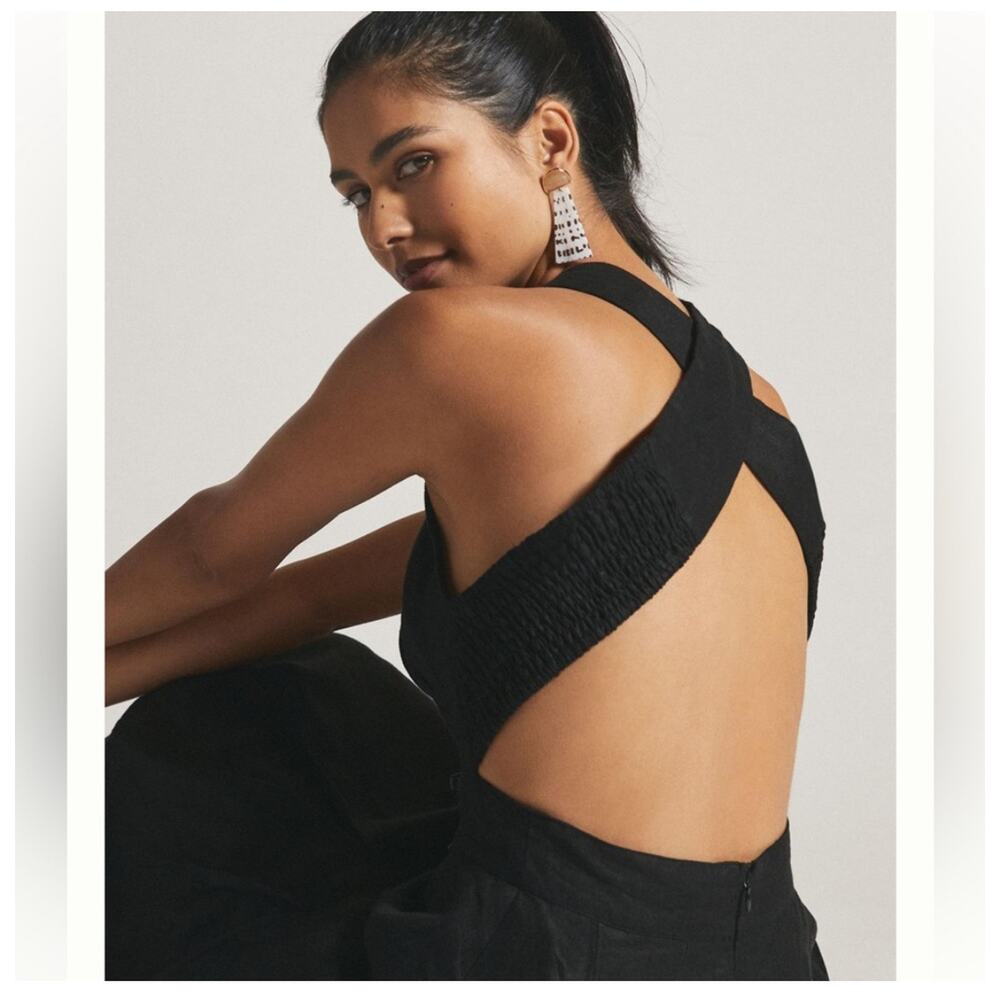 Aureta Studio Boatneck Linen Maxi Dress Anthropologie - Picture 2 of 9